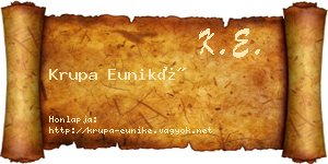 Krupa Euniké névjegykártya